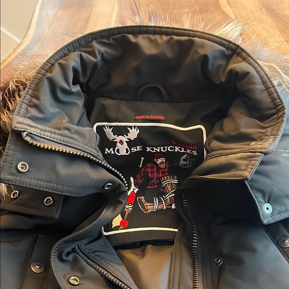 Moose Knuckles Black Parka with Fur Hood - Picture 7 of 12